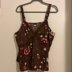 Old Navy Brown Floral Camisole